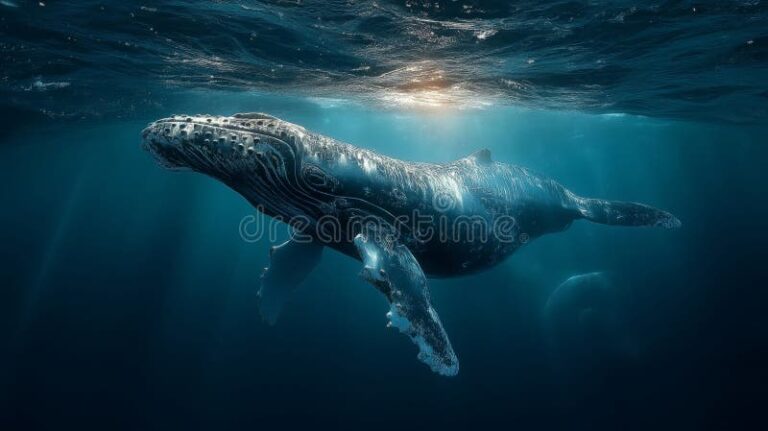 Cuánto pesa una ballena y qué factores influyen en su peso 5 ballena nadando en aguas profundas 2