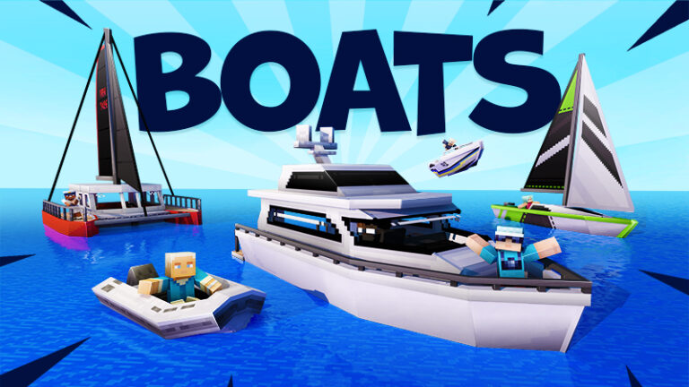 bote de minecraft navegando en el oceano