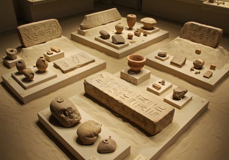 exhibicion de artefactos en museo historico