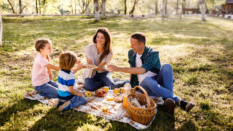 familias disfrutando de actividades al aire libre