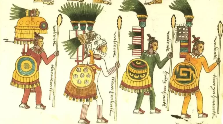 guerreros mayas con sus armas tradicionales