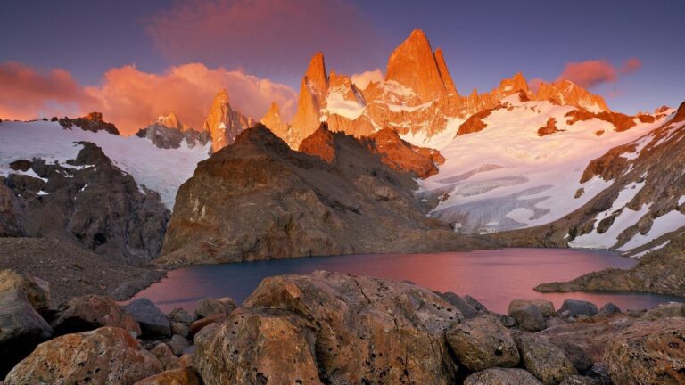imponente vista del fitz roy y cerro torre