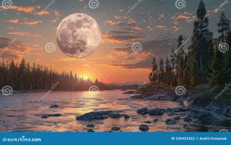 luna creciente sobre un paisaje sereno
