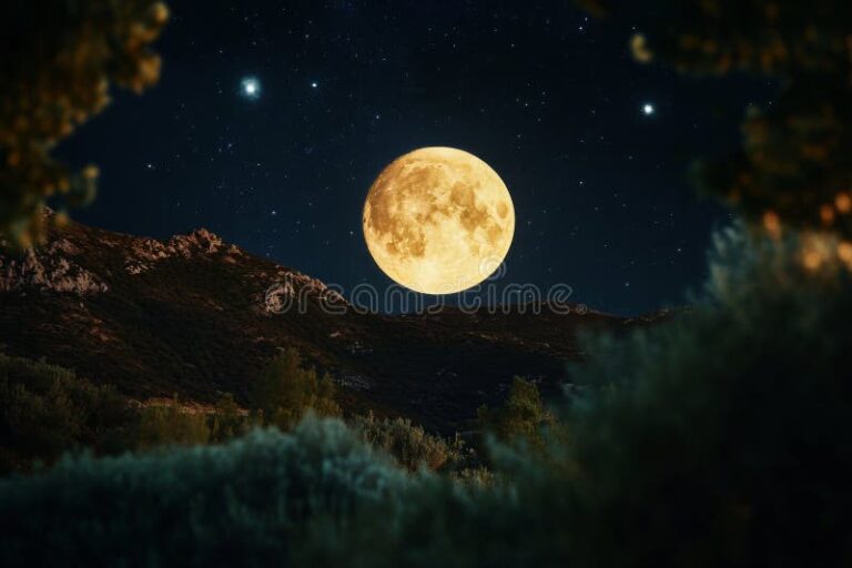 luna llena iluminando un paisaje nocturno 1