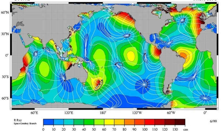 mapa de mareas en zona costera