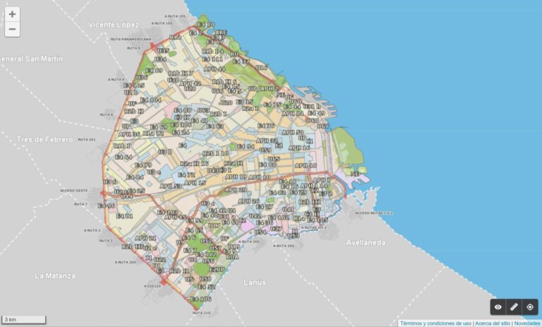 mapa urbano de buenos aires con rutas