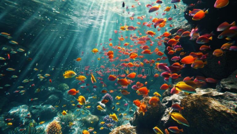 Qué medio habitan los peces y cómo se adaptan a él 2 peces nadando en un arrecife de coral