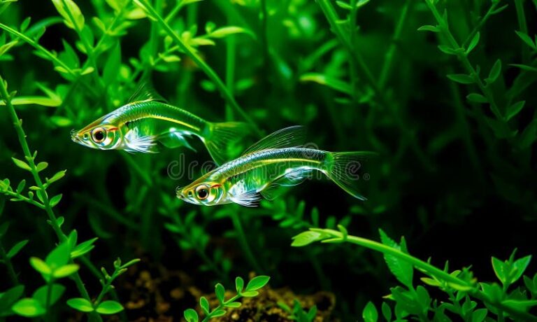 Cuáles son los mejores peces come algas para tu acuario 4 peces nadando entre plantas acuaticas verdes