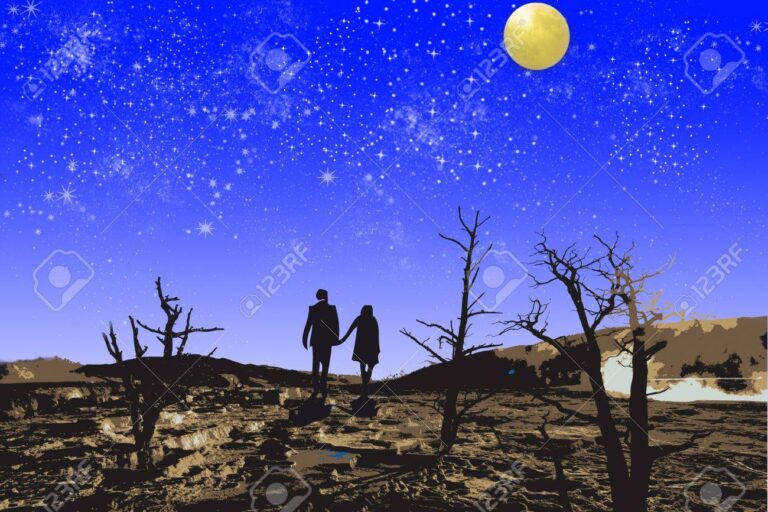 personas disfrutando bajo la luna llena