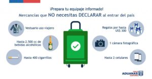productos permitidos en aduana chilena