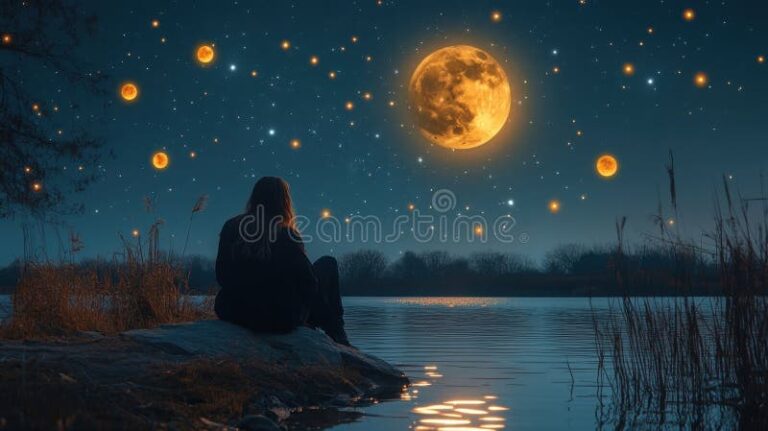 Soy un soñador bajo la influencia de la luna 8 sonador contemplando la luna brillante