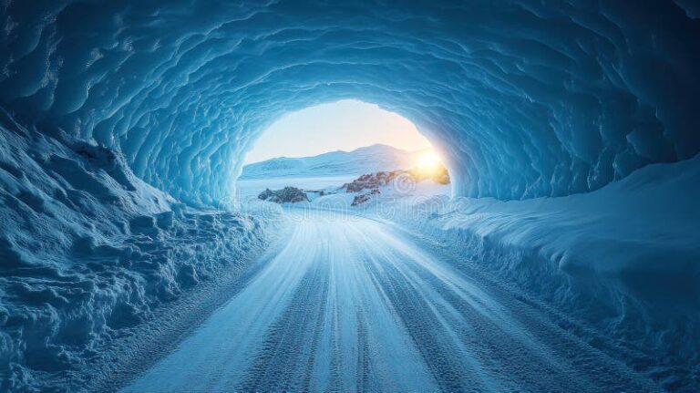 tuneles de hielo en paisajes nevados