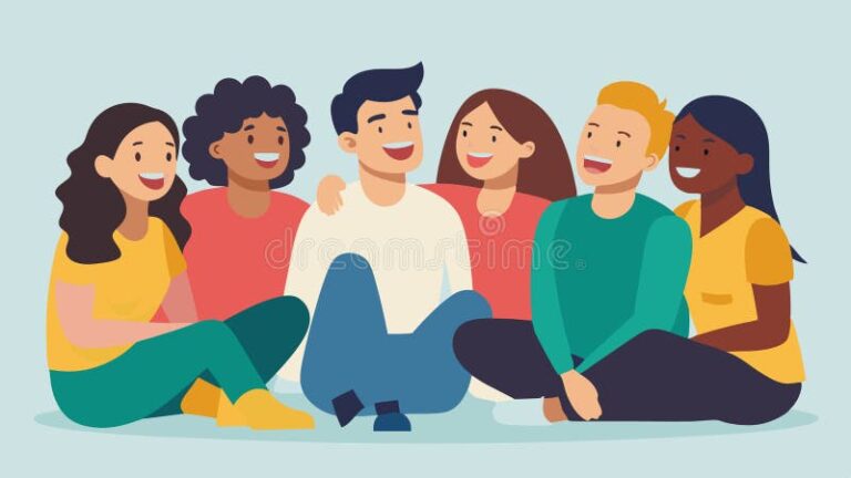 un grupo de personas conversando animadamente