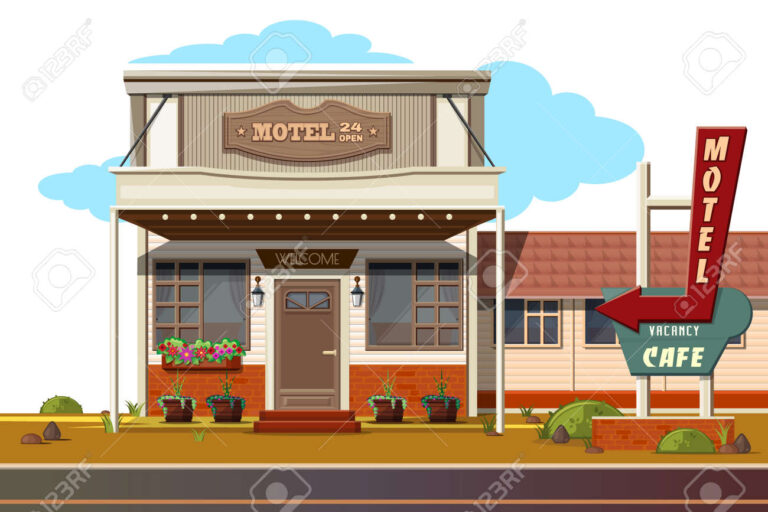 vista exterior de un motel acogedor